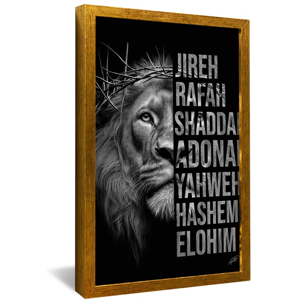 Decorative Canvas Lion with a Crown of Thorns V2168