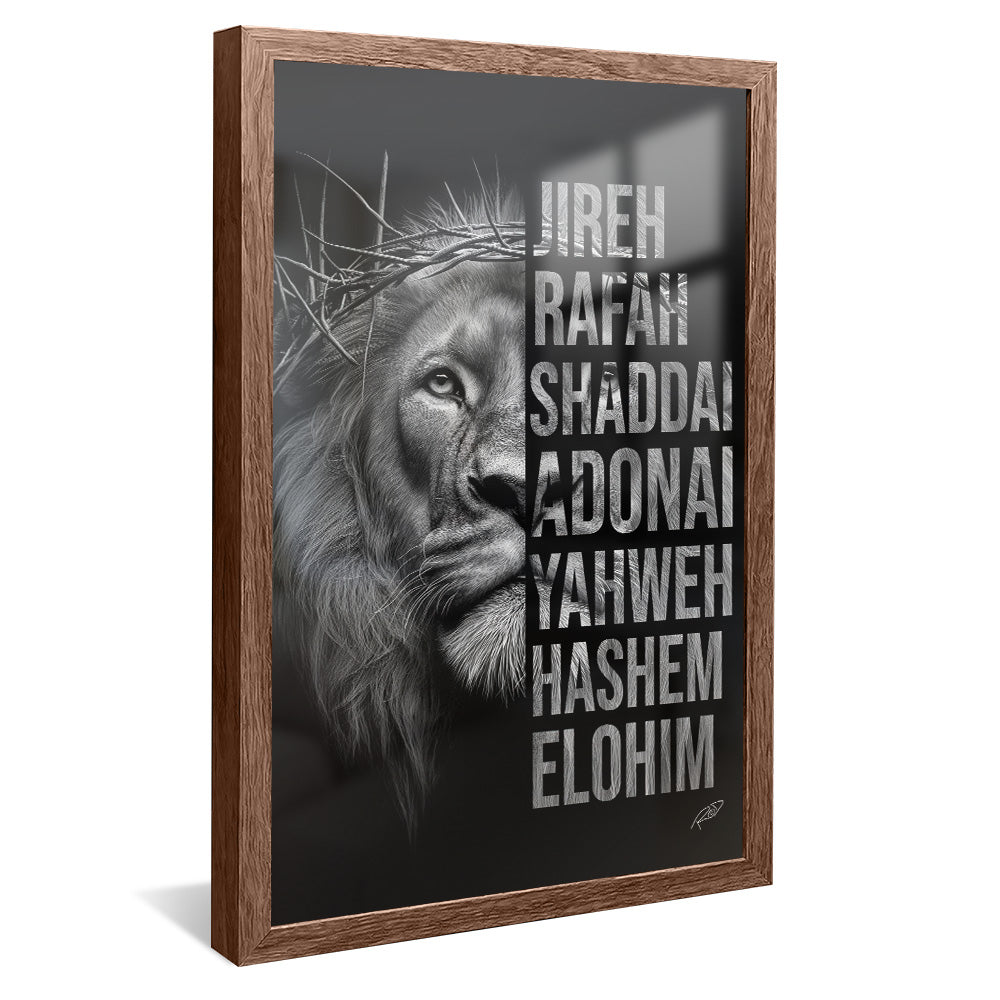 Decorative Canvas Lion with a Crown of Thorns V2168