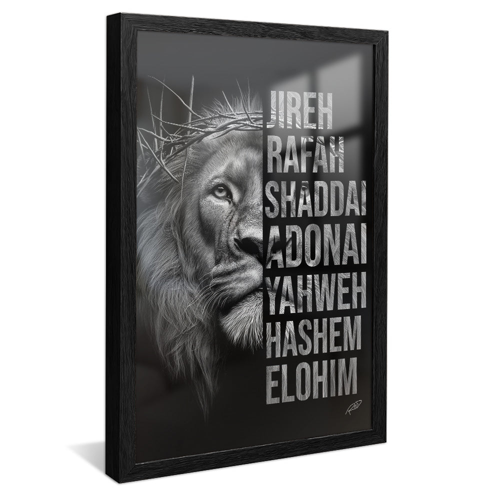 Decorative Canvas Lion with a Crown of Thorns V2168