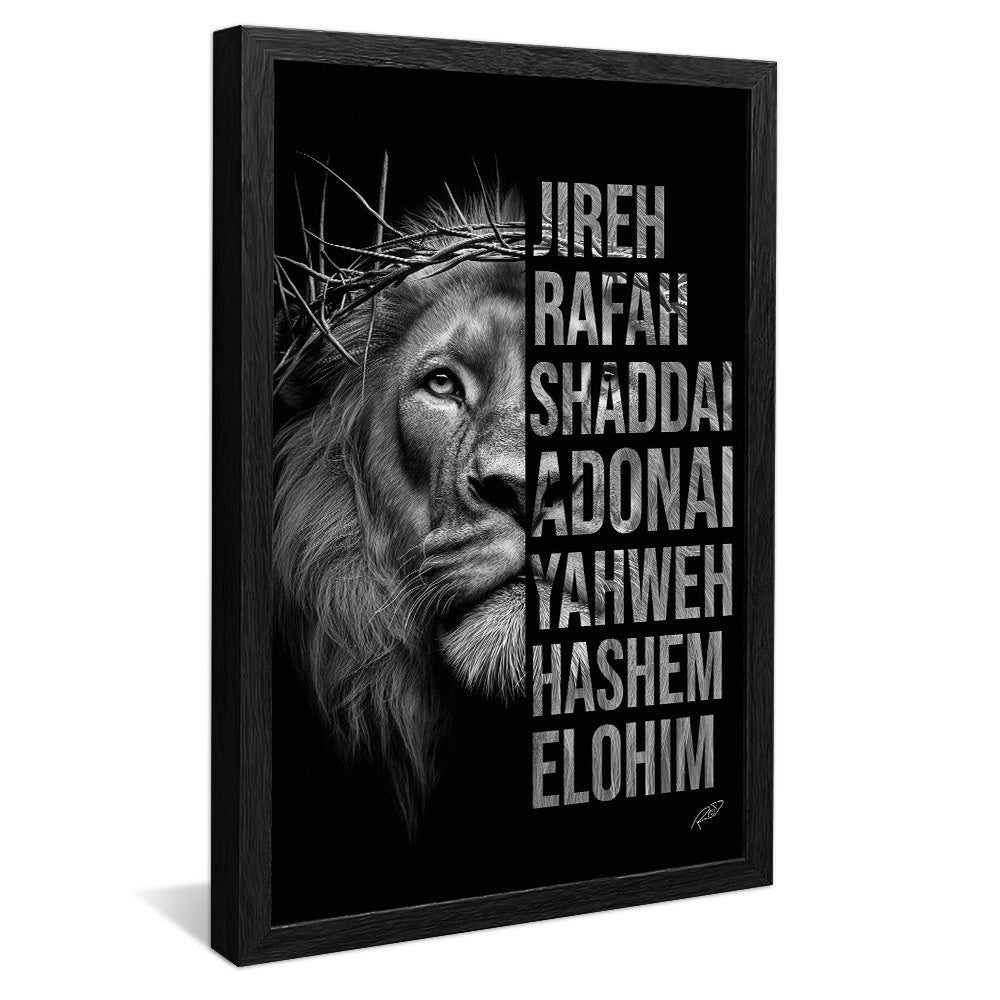 Decorative Canvas Lion with a Crown of Thorns V2168