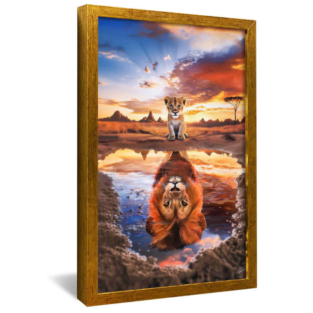Lion Reflection V2247 Canvas