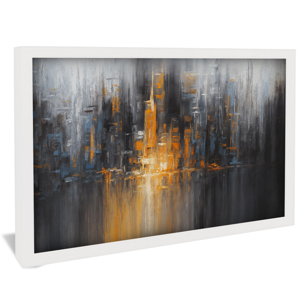 Orange and Black Abstract Painting Panel V2441 Canvas