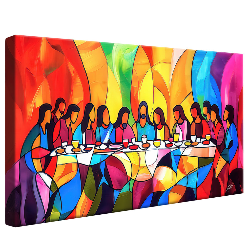 Decorative Canvas Abstract Last Supper V2166